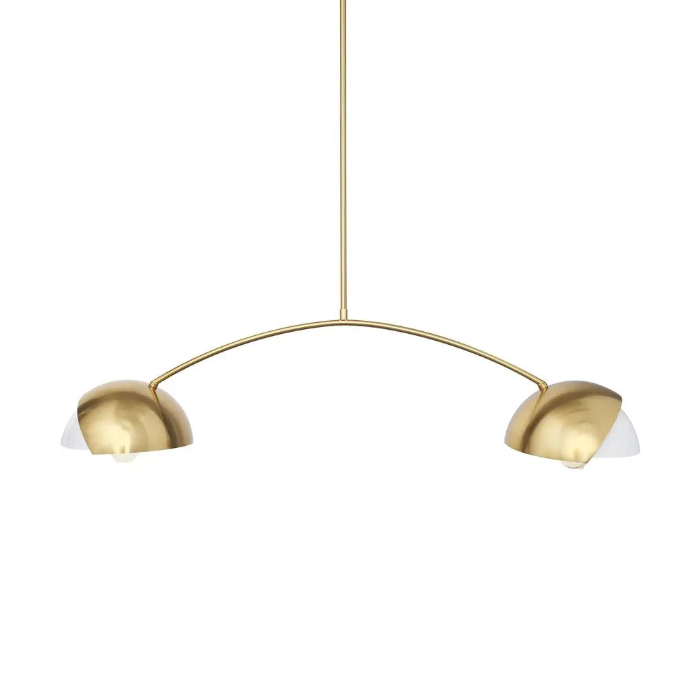 Brass Two Light Metal Dimmable Chandelier With White Shades HomeRoots