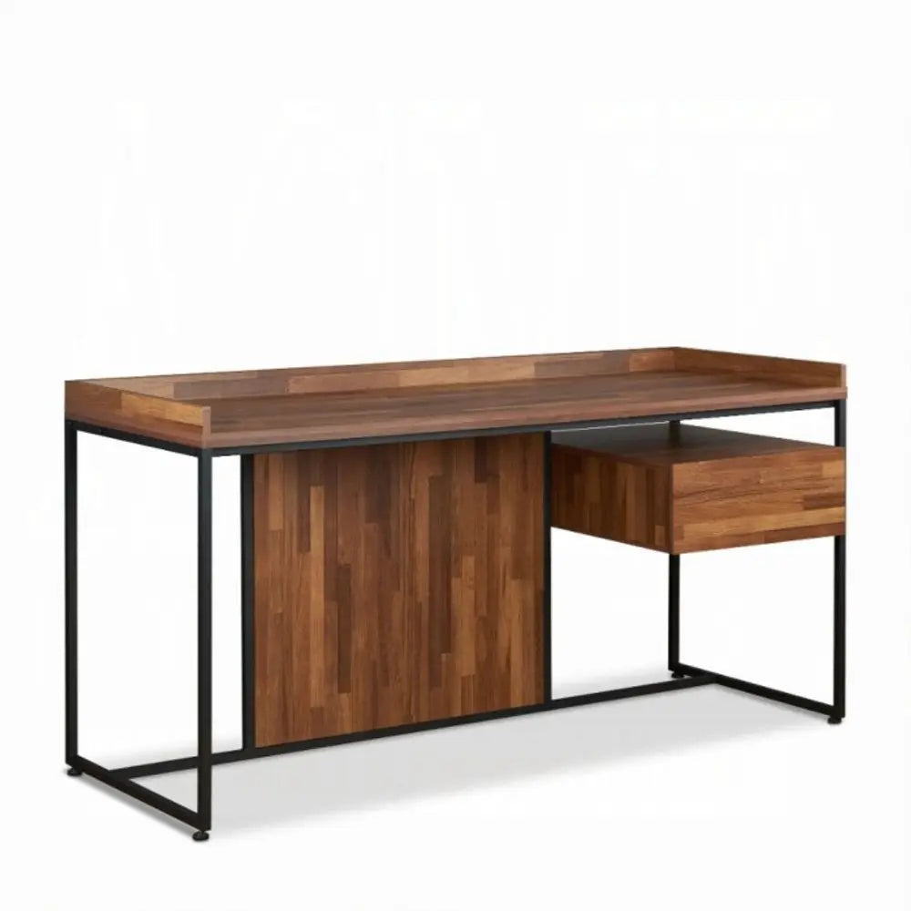 62" Brown and Black Computer Desk - NOBLE HOME INTERIORS