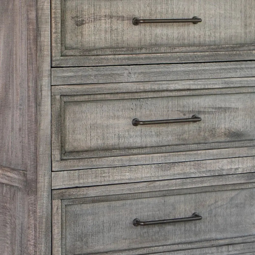 62" Brown Solid Wood Seven Drawer Double Dresser - NOBLE HOME INTERIORS