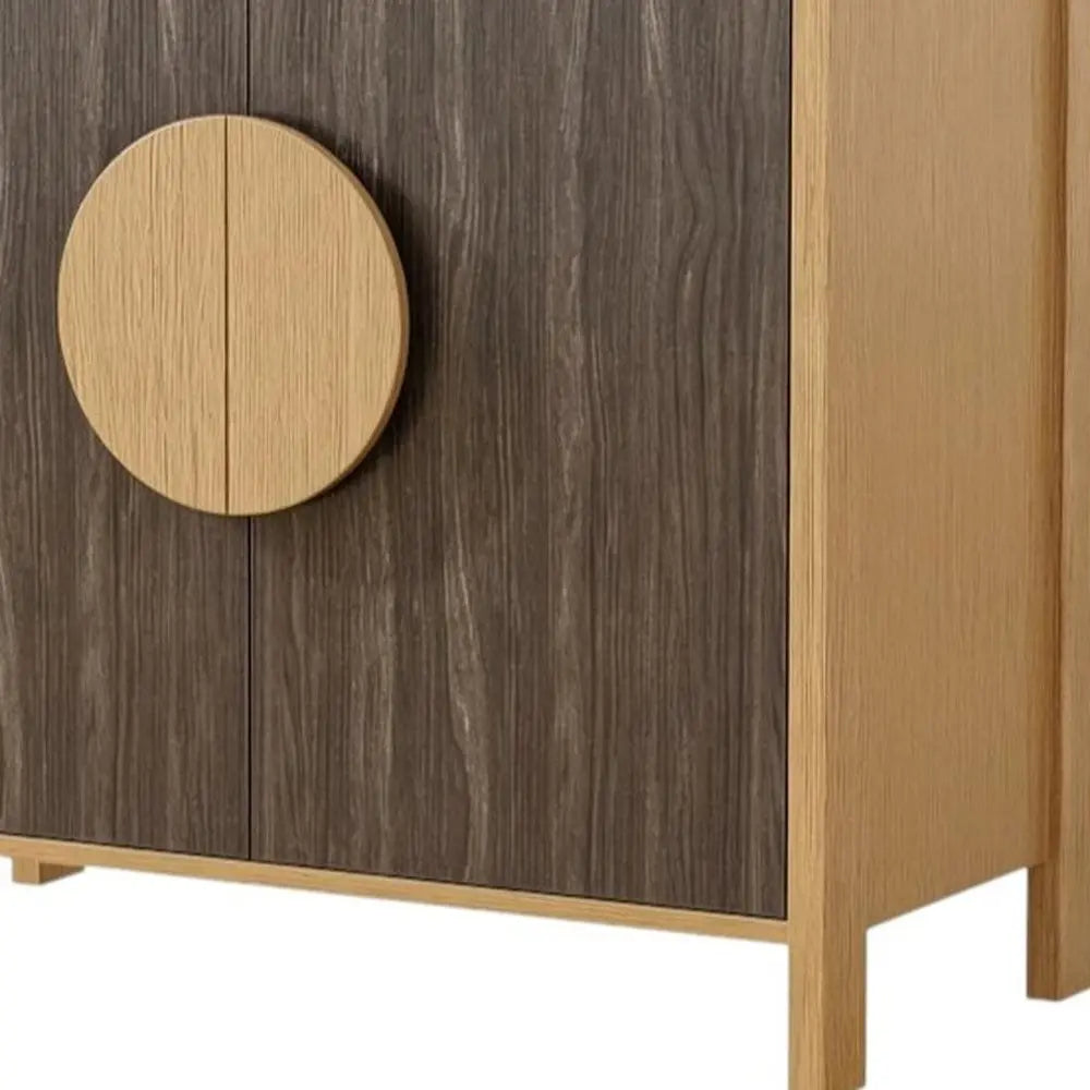 63" Sepia Solid Wood Console Accent Cabinet With Two Doors - NOVA HOME FURNITURE