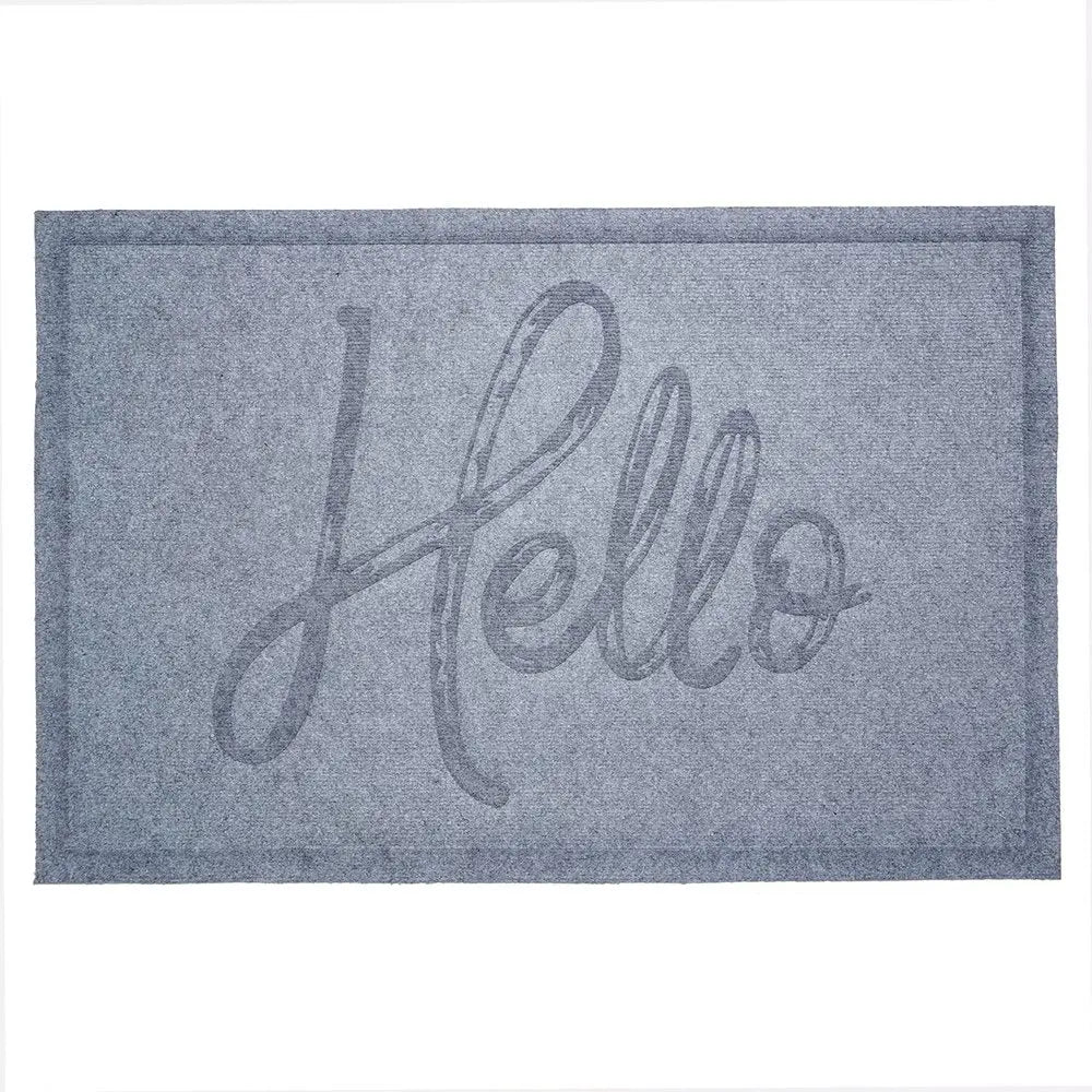 24" X 36" Gray Hello Outdoor Polypropylene Door Mat HomeRoots