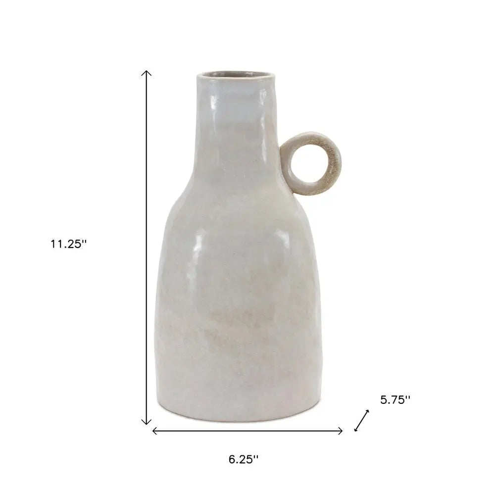 11" Gray And White Round Ceramic Table Vase HomeRoots