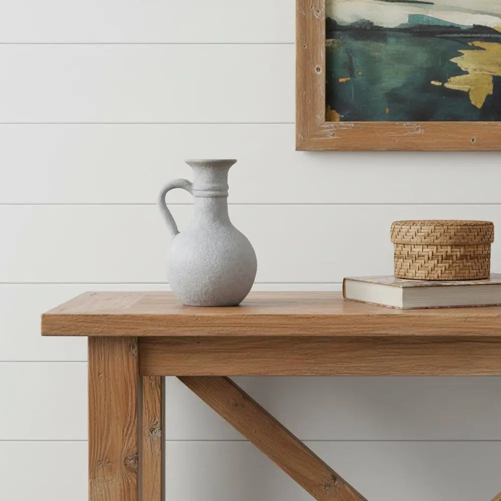 9" Gray Round Resin Jar HomeRoots