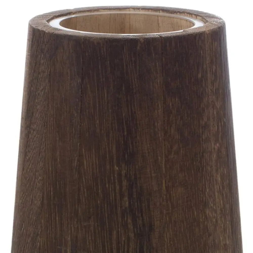 Set of Two Brown And Clear Round Glass Table Vase HomeRoots