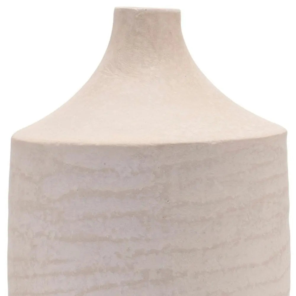 18" Beige Round Resin Floor Vase HomeRoots