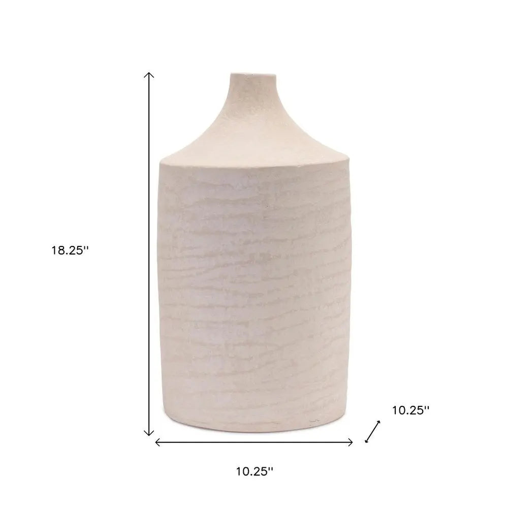 18" Beige Round Resin Floor Vase HomeRoots