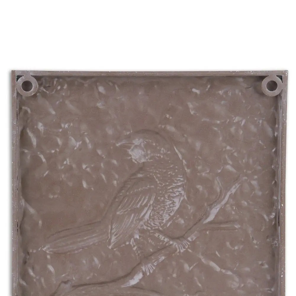 10" X 10" White Bird Metal Square Hanging Wall Decor HomeRoots