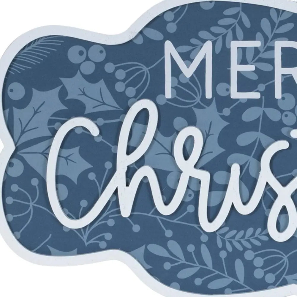 Set of Two Blue And White Christmas Home For The Holidays Wood Wall Decor HomeRoots