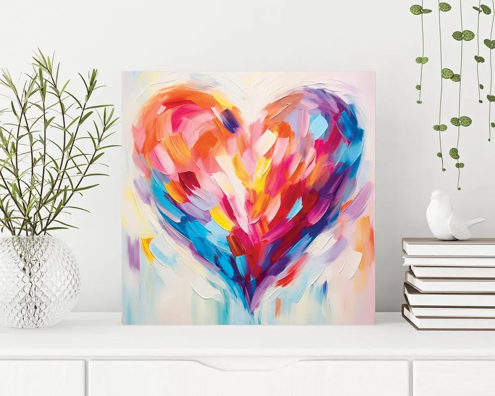 12" X 12" White Red And Blue Valentine's Day Canvas Square Hanging Wall Decor HomeRoots