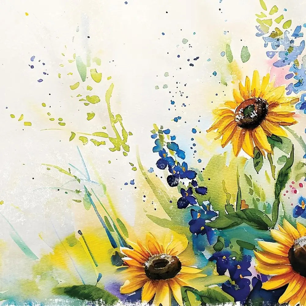 11" X 36" White Yellow And Blue Flower Floral Wood Hanging Wall Decor HomeRoots