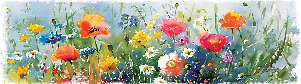 10" X 32" White Green And Red Flower Floral Wood Hanging Wall Decor HomeRoots