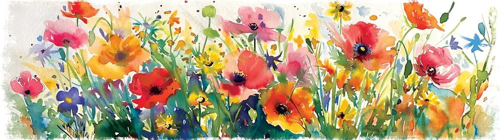 10" X 32" White Green And Red Flower Floral Wood Hanging Wall Decor HomeRoots