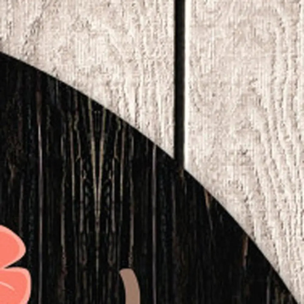 12" X 12" Black Pink And Gold Floral Happy Mother's Day Wood Circle Wall Decor HomeRoots