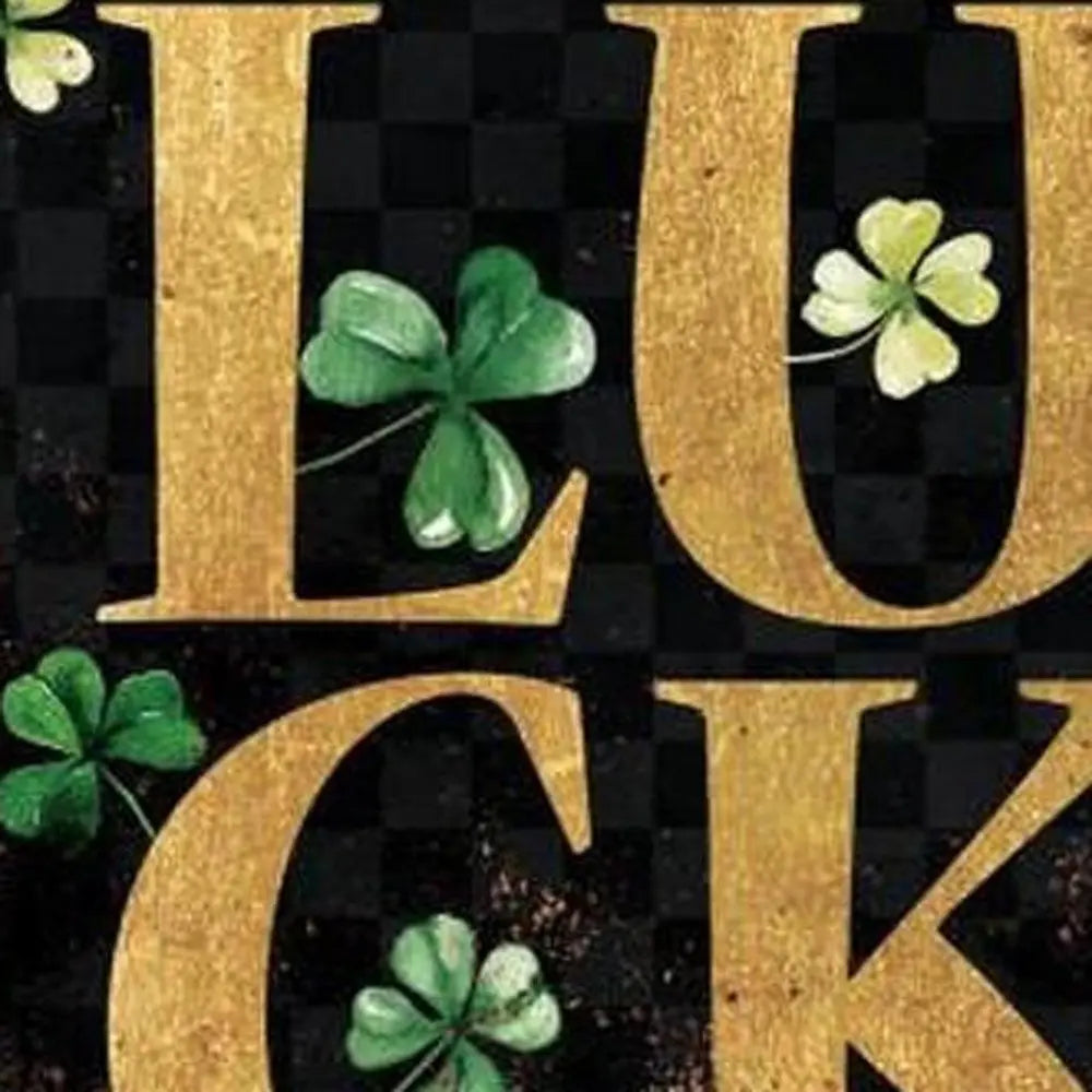 12" X 12" Black Green And Gold St Patrick's Day Floral Luck Canvas Square Wall Decor HomeRoots