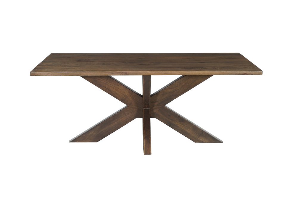 Seven Piece Brown Solid Wood Dining Set with Six Chairs - NOVA HOME FURNITURE