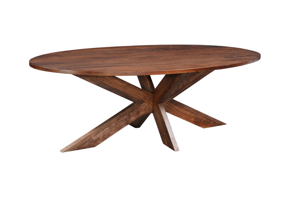 Seven Piece Brown Solid Wood Dining Set with Six Chairs - NOVA HOME FURNITURE