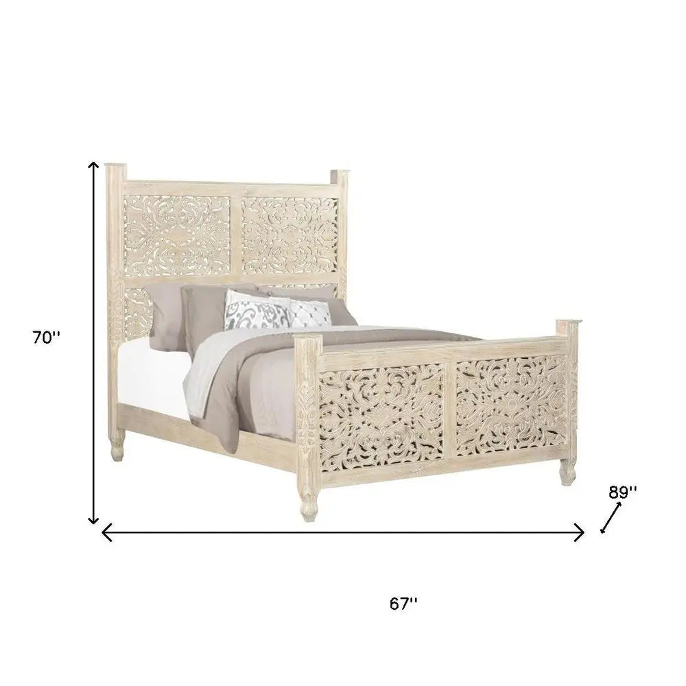 Three Piece White Solid Wood Bedroom Set HomeRoots
