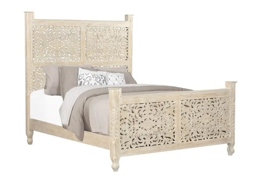 Three Piece White Solid Wood Bedroom Set HomeRoots