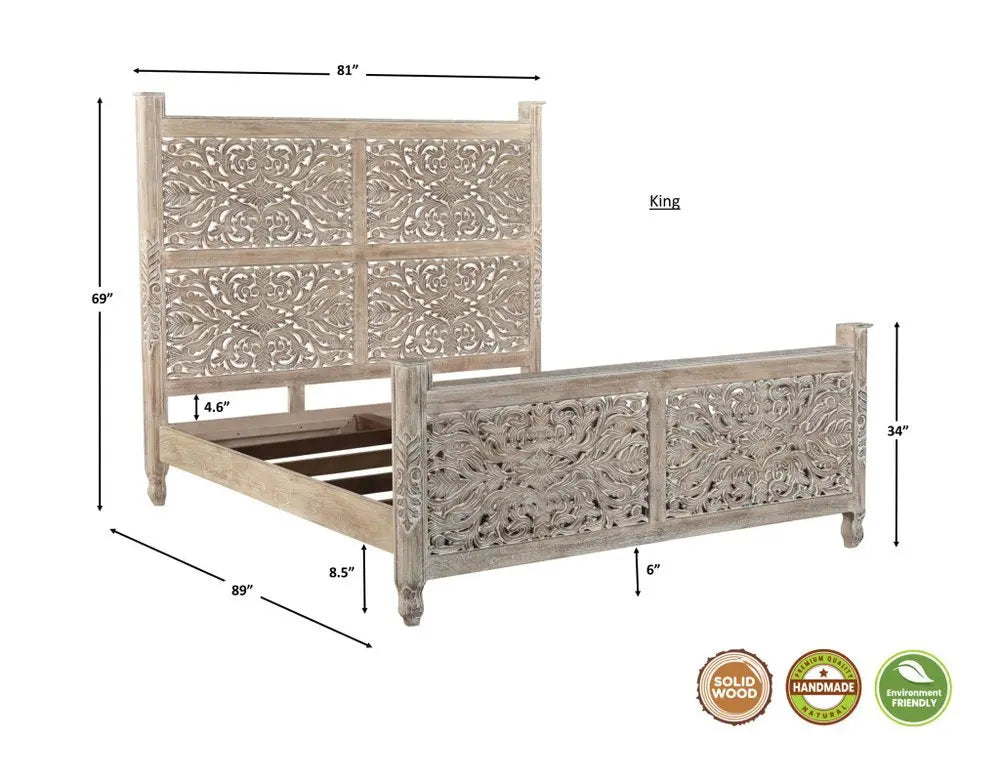 Three Piece Gray Solid Wood Bedroom Set HomeRoots