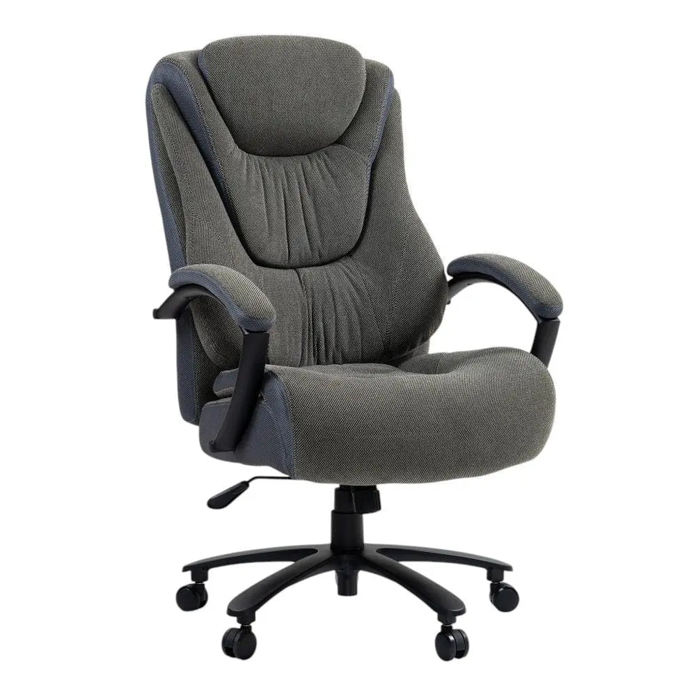 Set of Two Gray and Black Adjustable Height Swivel Rolling Executive Office Chair HomeRoots