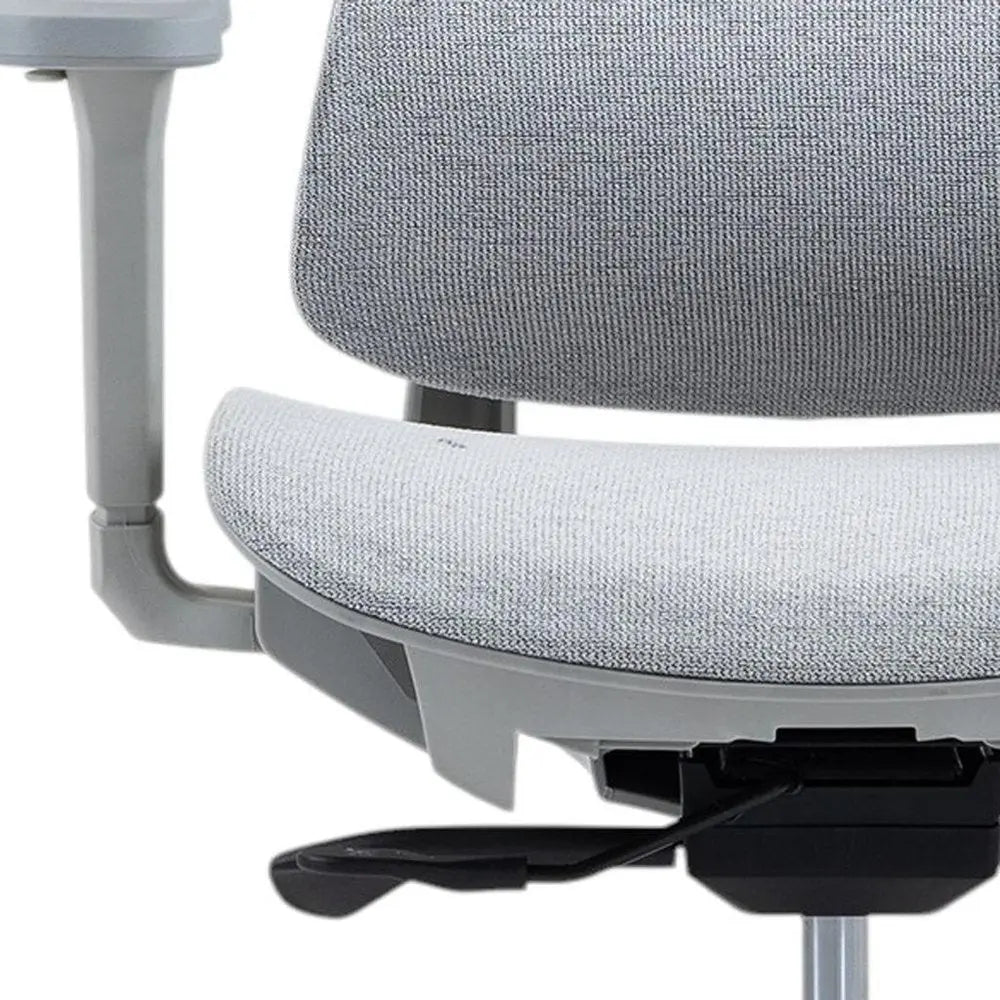 Set of Two Gray Adjustable Height Swivel Rolling Office Chairs HomeRoots