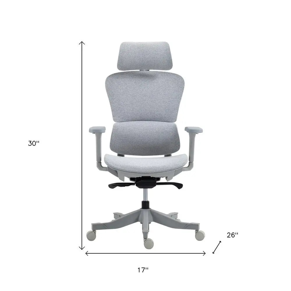 Set of Two Gray Adjustable Height Swivel Rolling Office Chairs HomeRoots