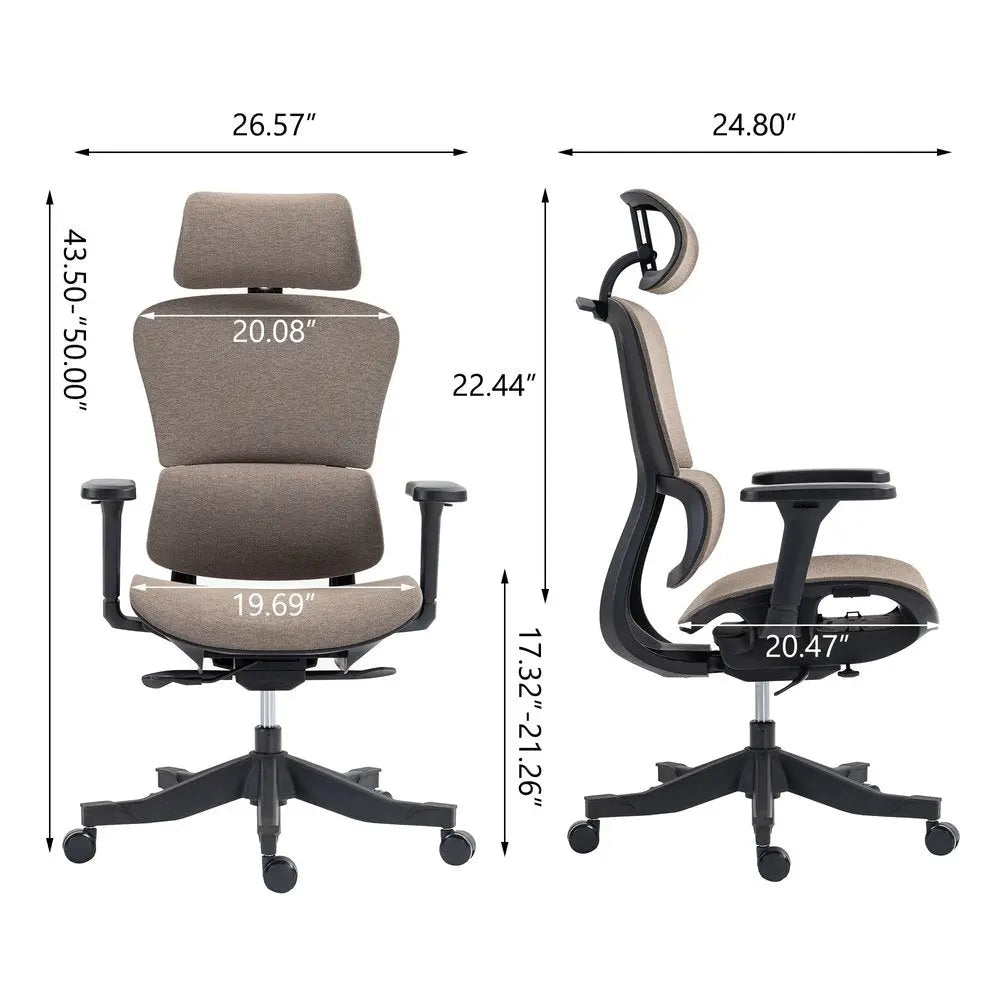 Set of Two Brown and Black Adjustable Height Swivel Rolling Office Chair HomeRoots