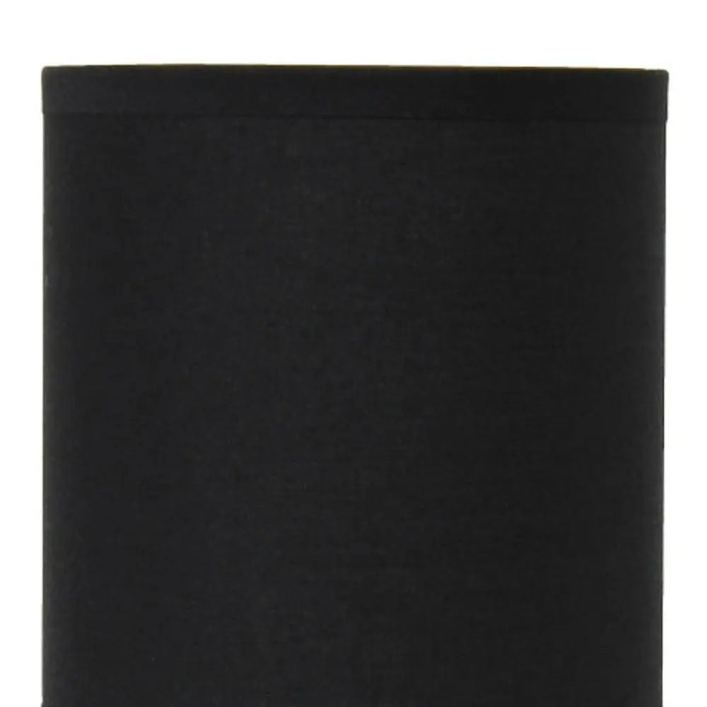 12" Gold Ceramic Table Lamp With Black Drum Shade HomeRoots