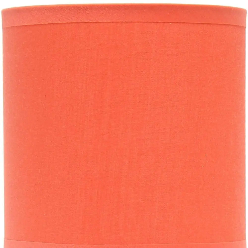 10" Orange Ceramic Round Table Lamp With Orange Drum Shade HomeRoots