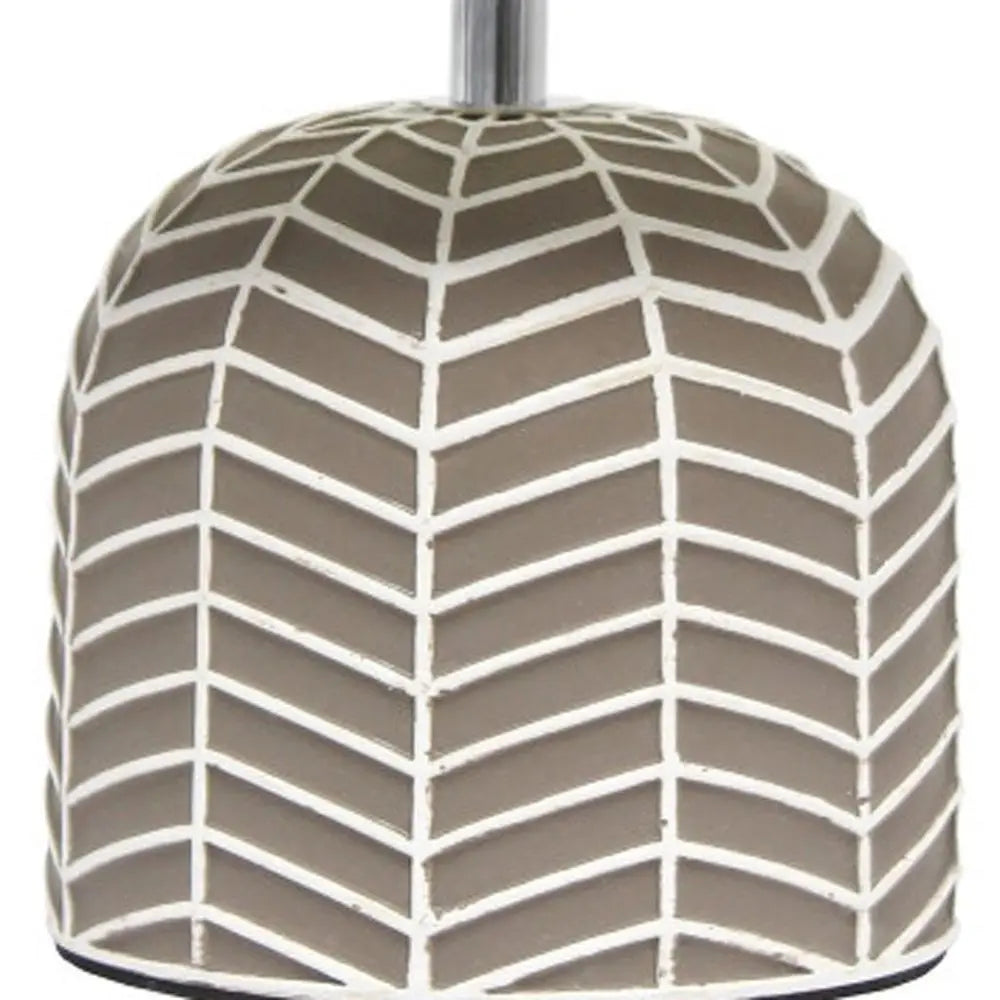 10" Taupe Ceramic Round Table Lamp With White Drum Shade HomeRoots