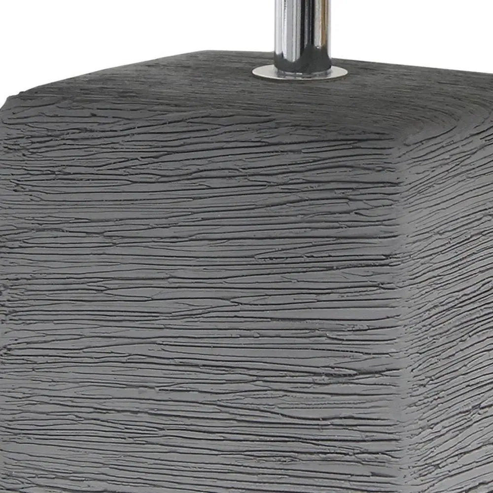 12" Gray Ceramic Square Table Lamp With White Shade HomeRoots