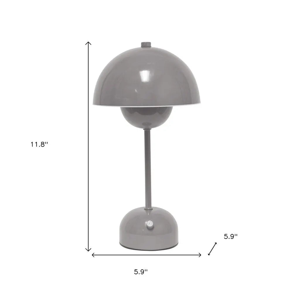 12" Gray Metal Table Lamp HomeRoots