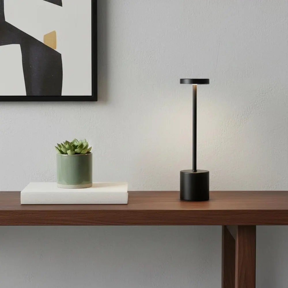 13" Black Metal Table Lamp HomeRoots