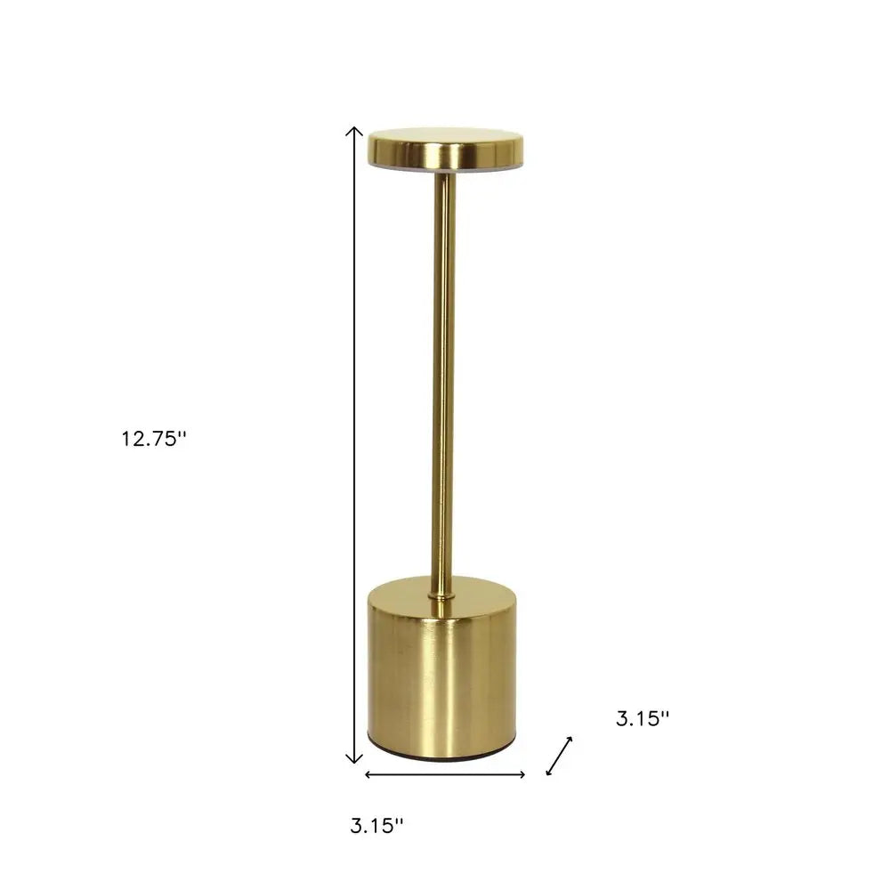 13" Gold Metal Table Lamp HomeRoots