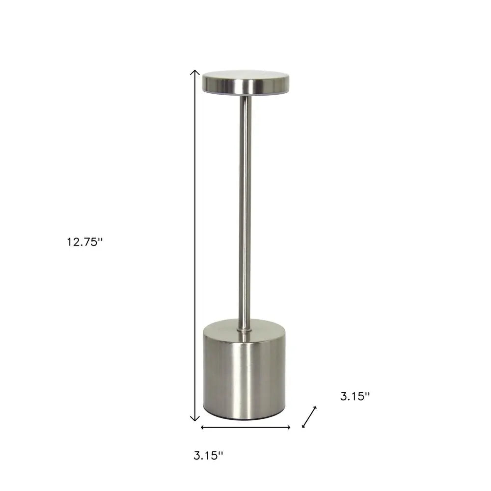 13" Silver Metal Table Lamp HomeRoots