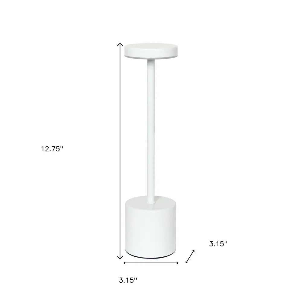 13" White Metal Table Lamp HomeRoots