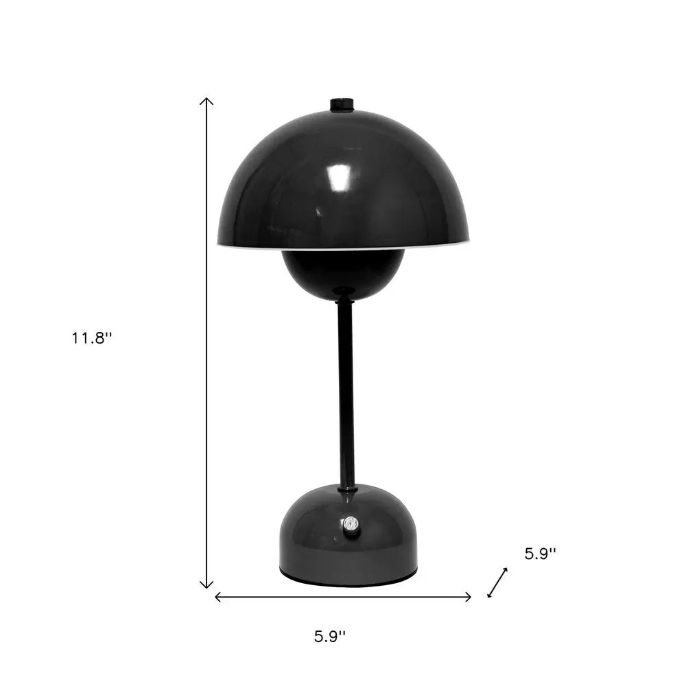 12" Black Metal Table Lamp HomeRoots