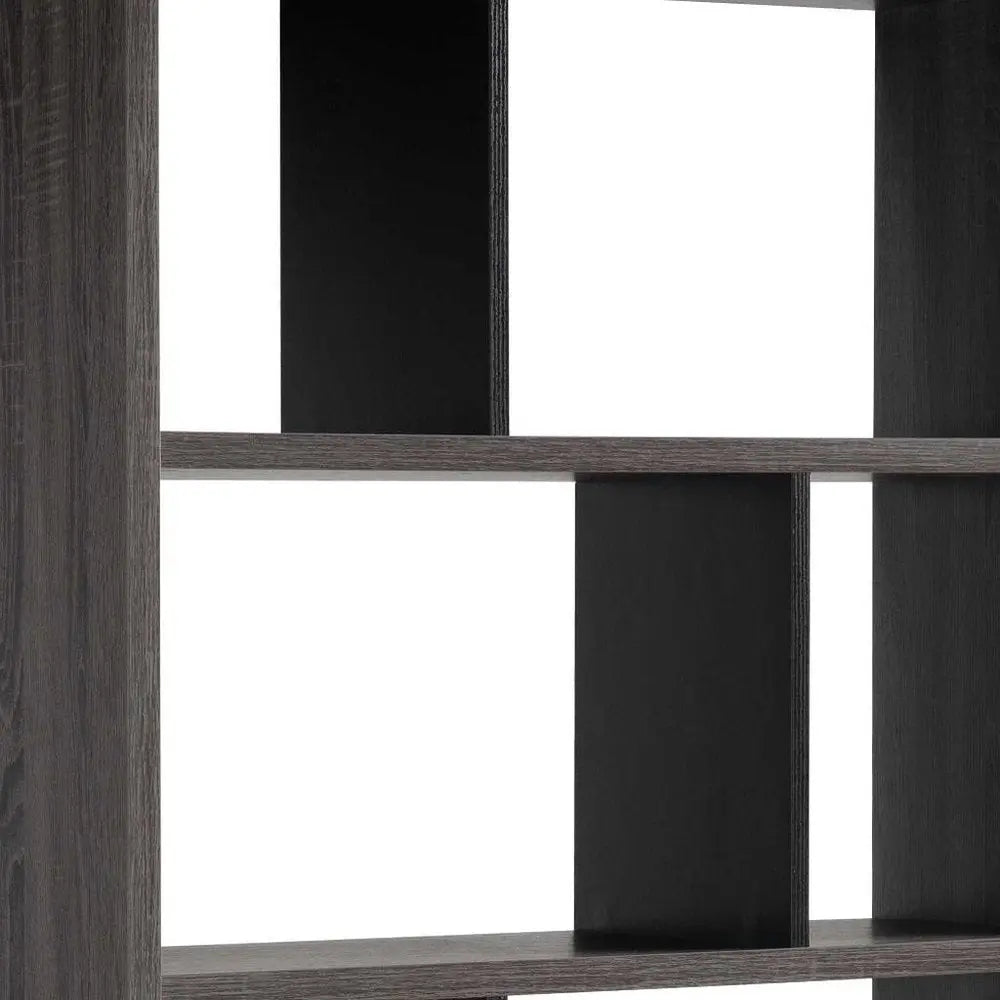 65" Gray Wood Four Tier Etagere Bookcase - NOBLE HOME INTERIORS