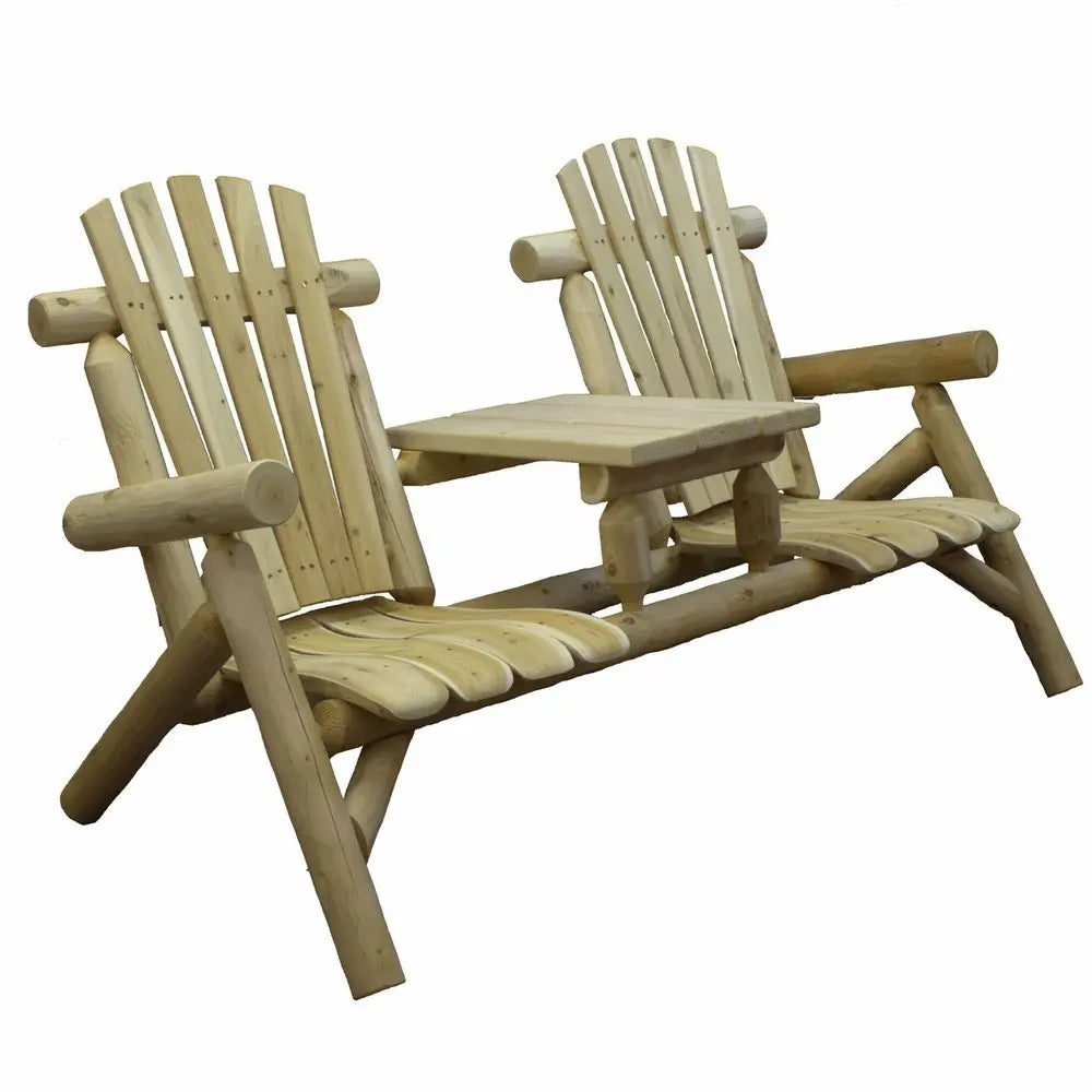 66" Natural Solid Wood Adirondack Chair - NOBLE HOME INTERIORS