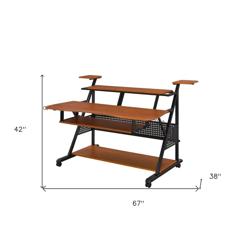 67" Brown and Black Music Desk - NOBLE HOME INTERIORS