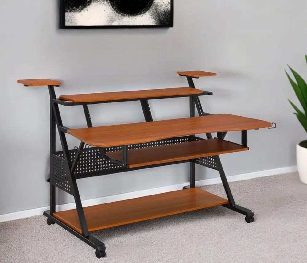 67" Brown and Black Music Desk - NOBLE HOME INTERIORS