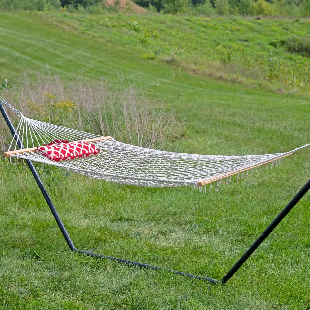 Red Geometric Spreader Bar Hammock Hammock Stand Included