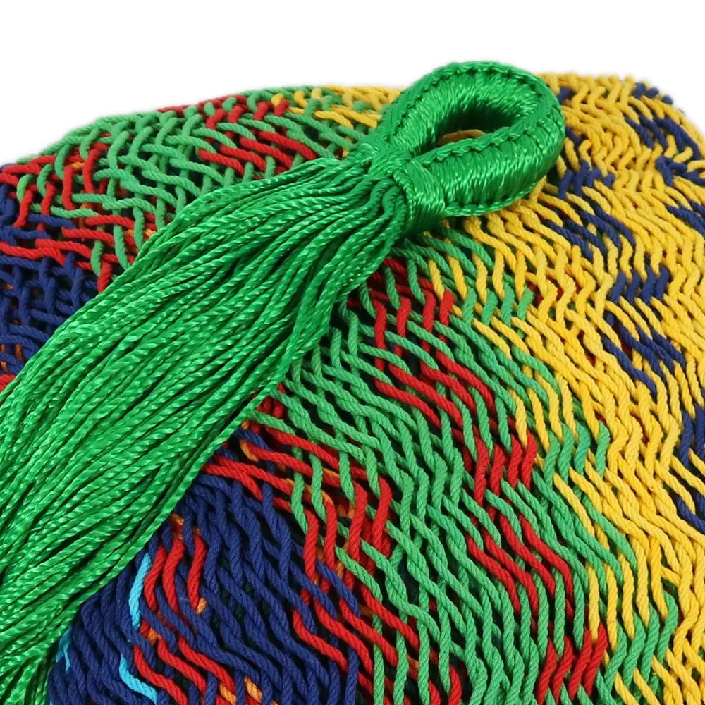Green Red And Yellow Striped Double Hammock HomeRoots