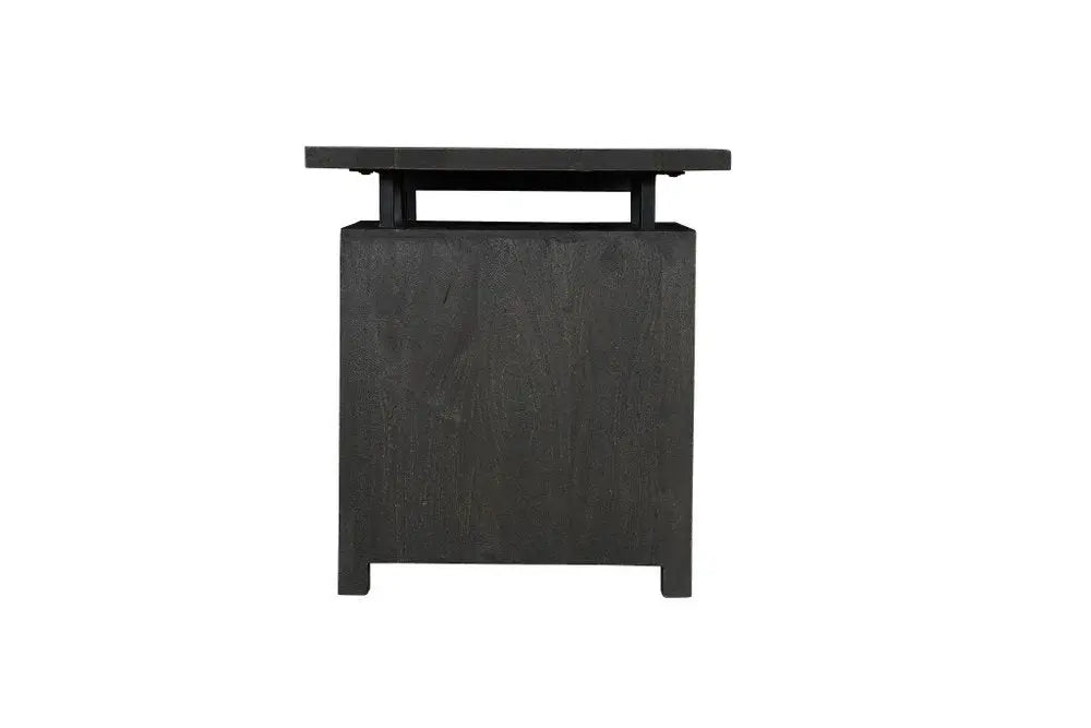 68" Black Solid Wood and Metal Carved Floral Desk With Three Drawers - NOBLE HOME INTERIORS