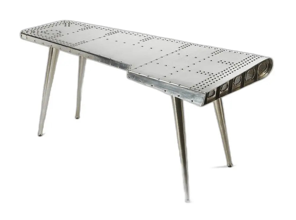 68" Silver Metal Writing Desk - NOBLE HOME INTERIORS