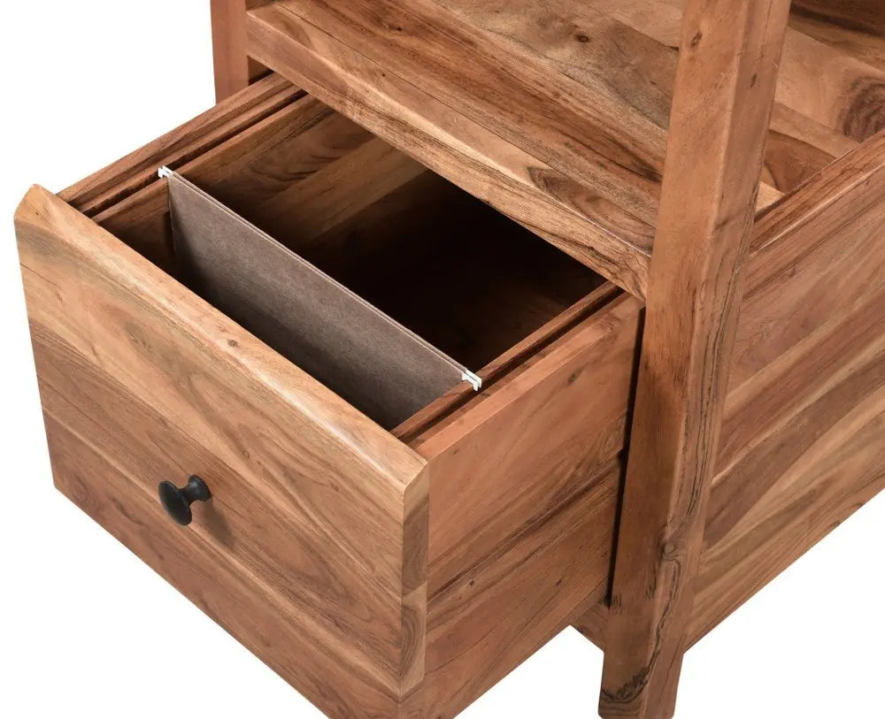 69" Brown Live Edge Solid Wood Writing Desk With Four Drawers - NOBLE HOME INTERIORS