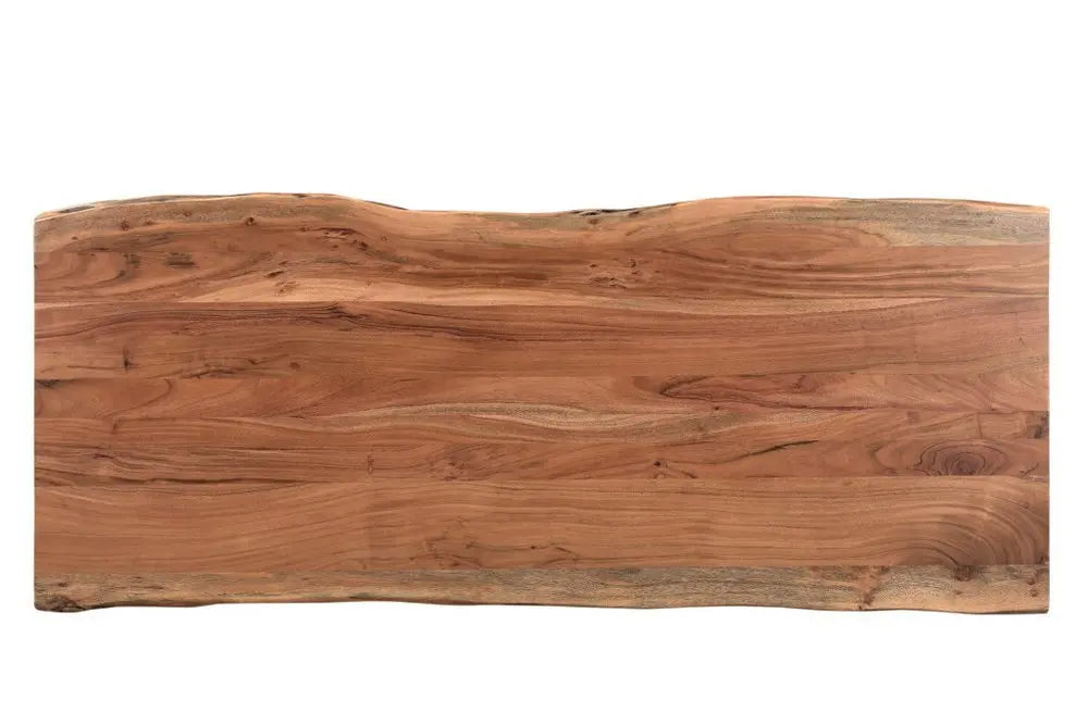 69" Brown Live Edge Solid Wood Writing Desk With Four Drawers - NOBLE HOME INTERIORS