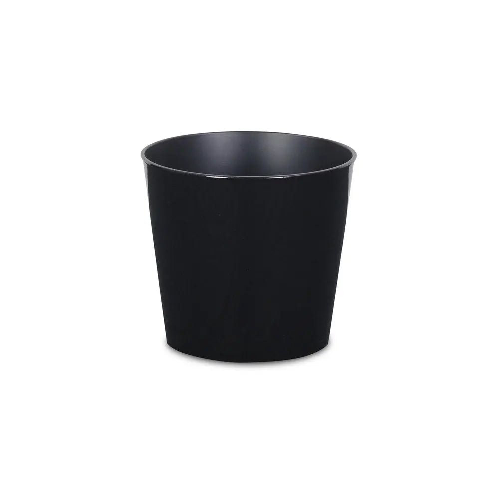 7" Black Recycled Plastic Indoor Outdoor Round Pot Planter - NOBLE HOME INTERIORS