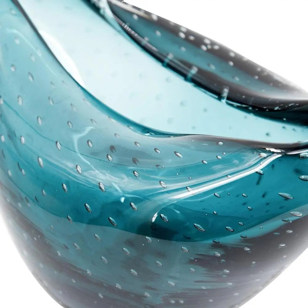 7" Cerulean Oval Glass Table Vase - NOBLE HOME INTERIORS