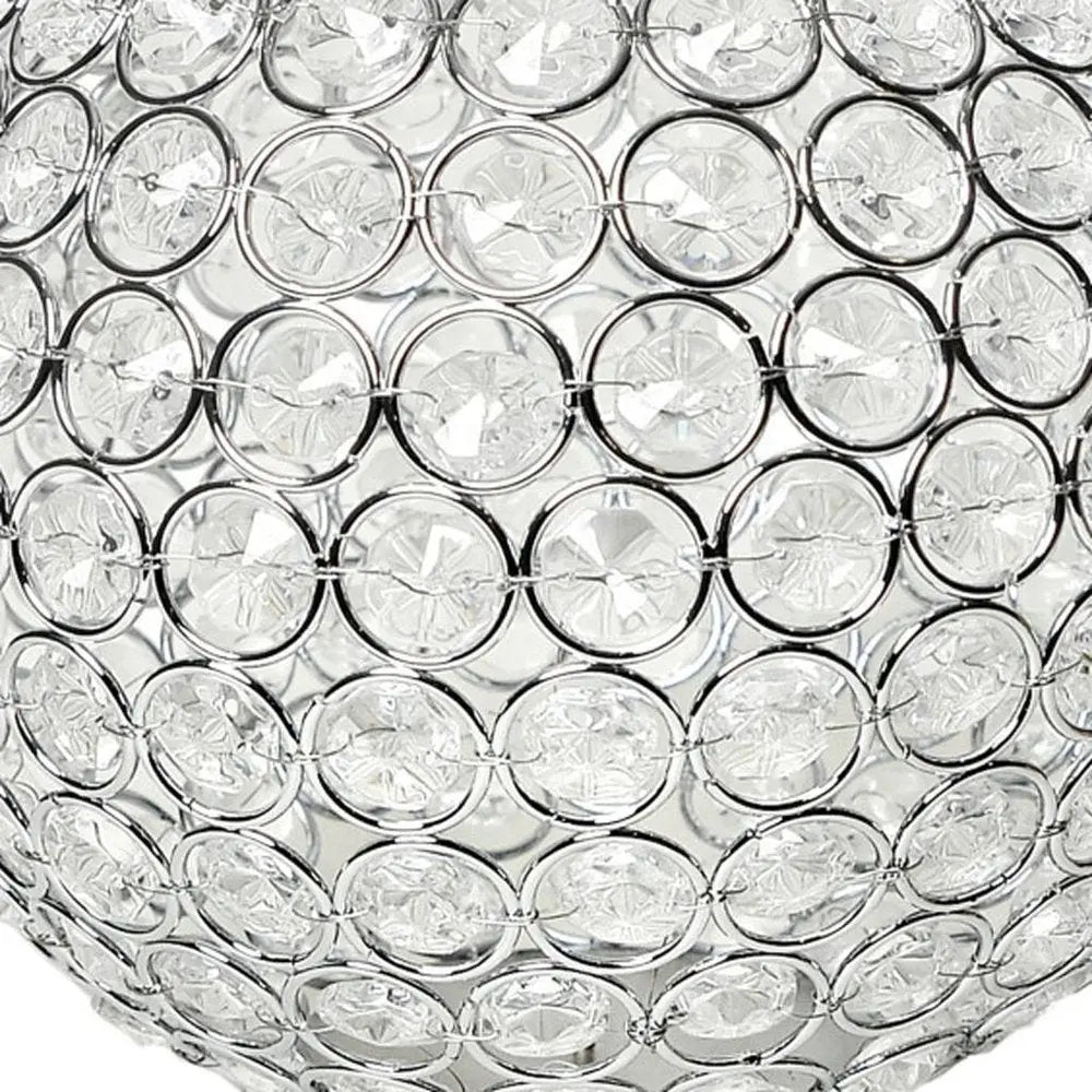 7" Clear And Silver Faux Crystal And Metal Round Table Vase - NOBLE HOME INTERIORS